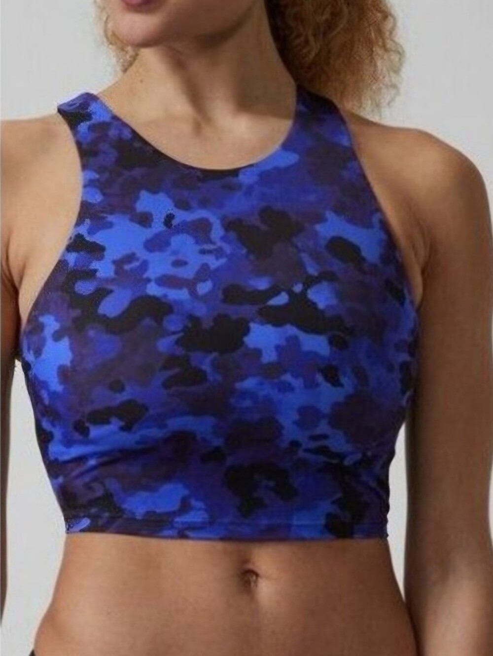 🌟7/25$ Athleta Blue Camo Conscious Crop Padded Bikini Top